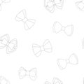 Seamless pattern bows graphics black and white coloring vector illustration